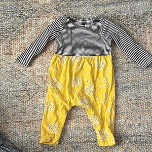 Tea Yellow and Black Striped Baby Romper 3-6 months